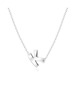 Silver Initial Letter Necklace K SPE-5551